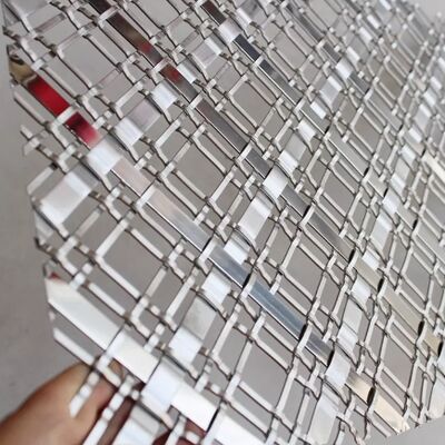 Customization Stainless Steel Flat Wire Woven Mesh Panel For Indoor Decoration