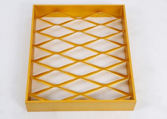 গোল্ড অ্যালুমিনিয়াম প্রসারিত জাল আবরণ 3.5mm 4.0mm ফ্রেম সঙ্গে