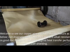 লাল 99.99% খাঁটি তামা তারের জাল রোল EMF RF Shielding