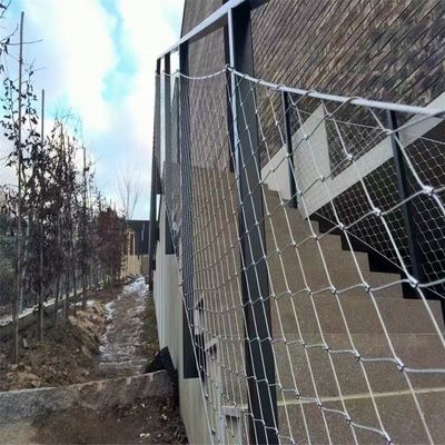 নমনীয় এবং টেকসই 304 স্টেইনলেস স্টীল তারের জাল নিরাপত্তা নেট জন্য ডায়মন্ড গর্ত সঙ্গে