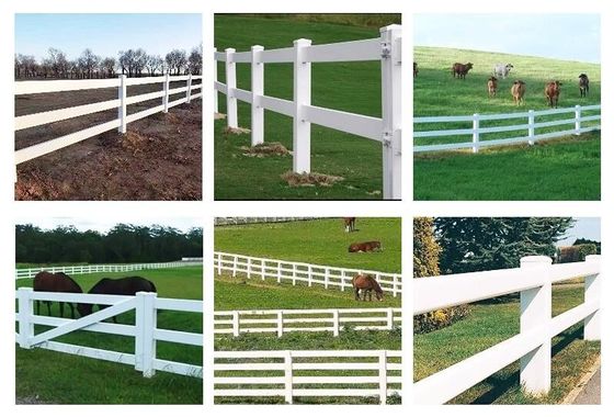 পিভিসি প্যানেল ফার্ম বেড়া বাগান বেড়া Trellis নতুন গোপনীয়তা সাদা ভিনাইল 2 রেল বেড়া