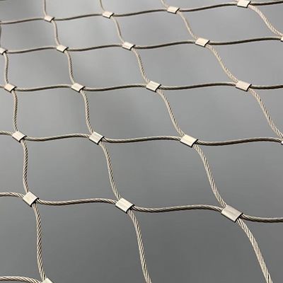 SS304 Ferrule Diamond নমনীয় ইনঅক্স স্টেইনলেস স্টীল তারের তারের নেট দড়ি Mesh