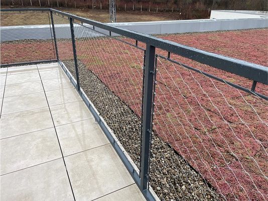 নমনীয় স্টেইনলেস স্টীল দড়ি জাল সঙ্গে ডায়মন্ড গর্ত আকৃতির UV প্রতিরোধী এবং 10 বছর ওয়ারেন্টি জন্য নিরাপত্তা বেড়া