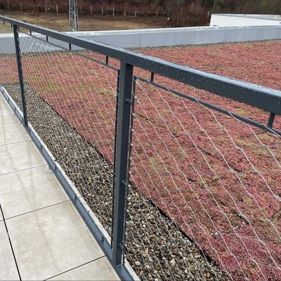 স্থাপত্যের জন্য স্টেইনলেস স্টিলের তারের দড়ি জাল, হীরা নমনীয় পর্দা, চিড়িয়াখানার পশু এনক্লোজার নিরাপদ