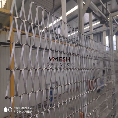 অভ্যন্তরীণ নকশার জন্য PVDF স্টেইনলেস স্টিল ডেকোরেটিভ ক্রিংড বোনা জাল