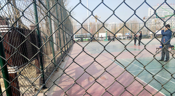 4.8mm গ্যালভানাইজড চেইন লিঙ্ক বেড়া 50m রোল ডায়মন্ড গর্ত জাল