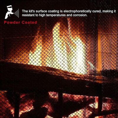 সামঞ্জস্যযোগ্য একক প্যানেল সিলভার রঙ স্টিল উপাদান স্ট্রং ফায়ারপ্লেস জাল স্ক্রিন পর্দা